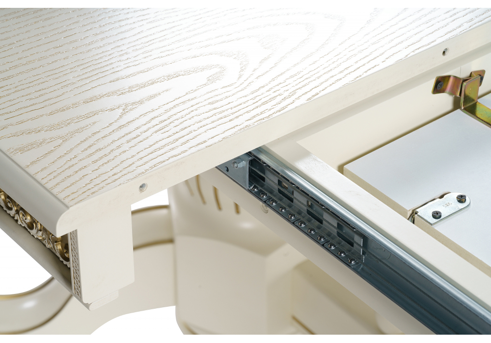 Стол деревянный Woodville Кассиль крем, золотая патина