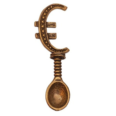 Ложка загребушка Евро кошельковый талисман 5 см