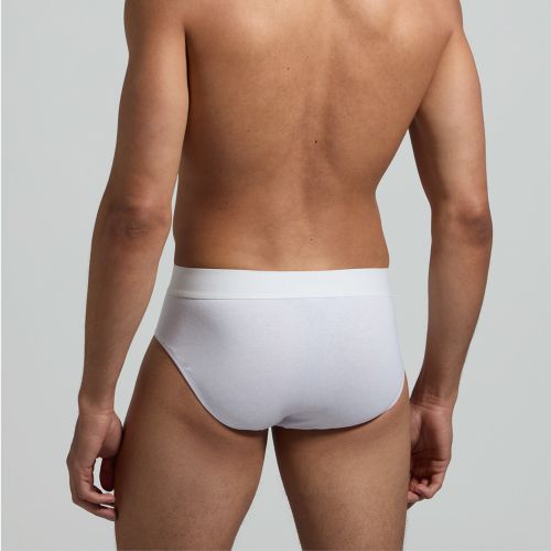 Мужские трусы брифы (белый, голубой, темно-синий) набор 3 в 1 Bikkembergs DIAGONAL BKK51USP23TR/3