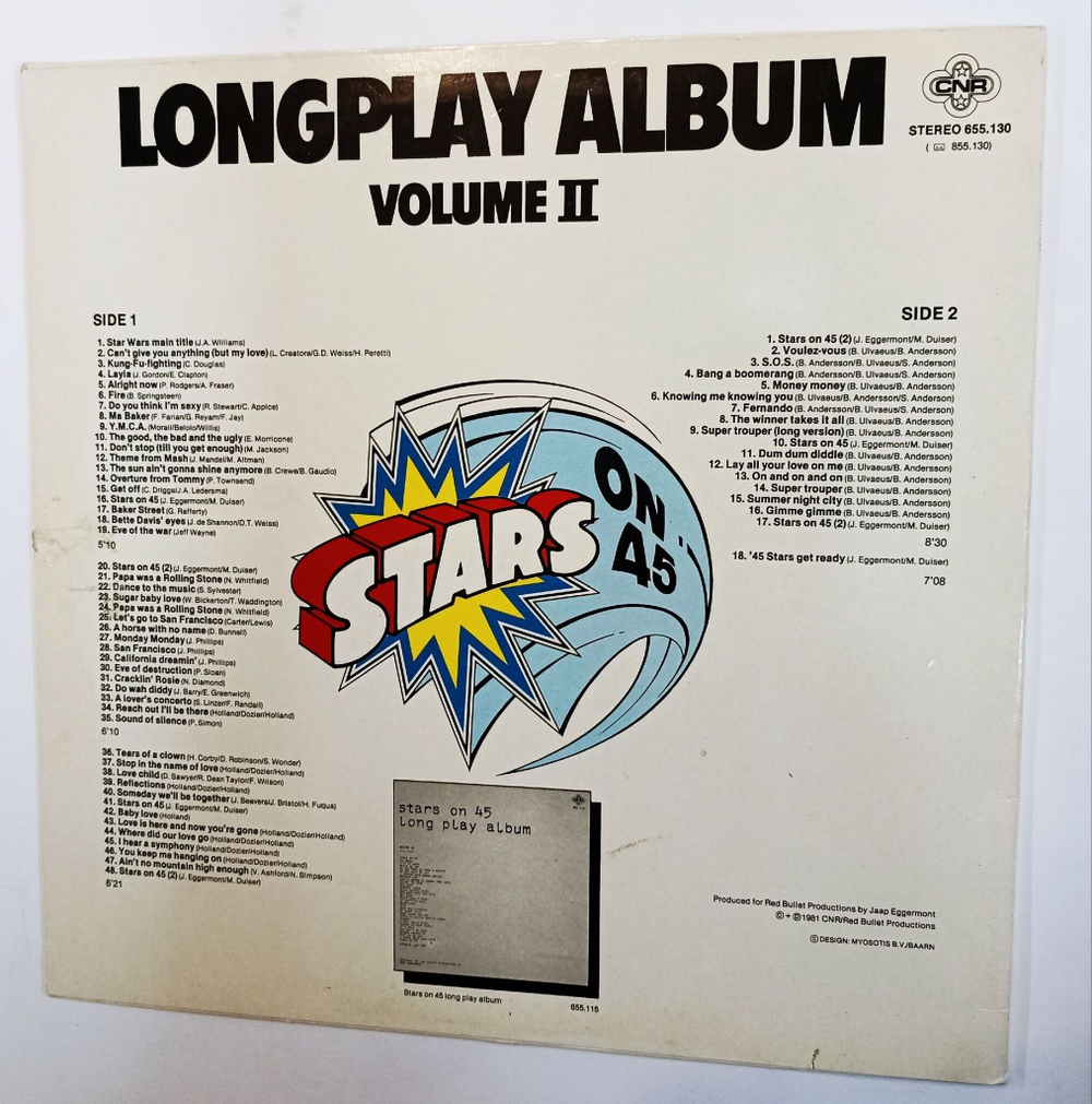 Винтажная виниловая пластинка Stars On 45 Stars On 45 Longplay Album (Volume II) (Holland 1981)