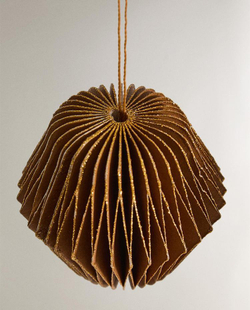 ZARA HOME НАБОР БУМАЖНЫХ ЕЛОЧНЫХ УКРАШЕНИЙ (УПАКОВКА ИЗ 12 ШТУК), КОРИЧНЕВЫЙ