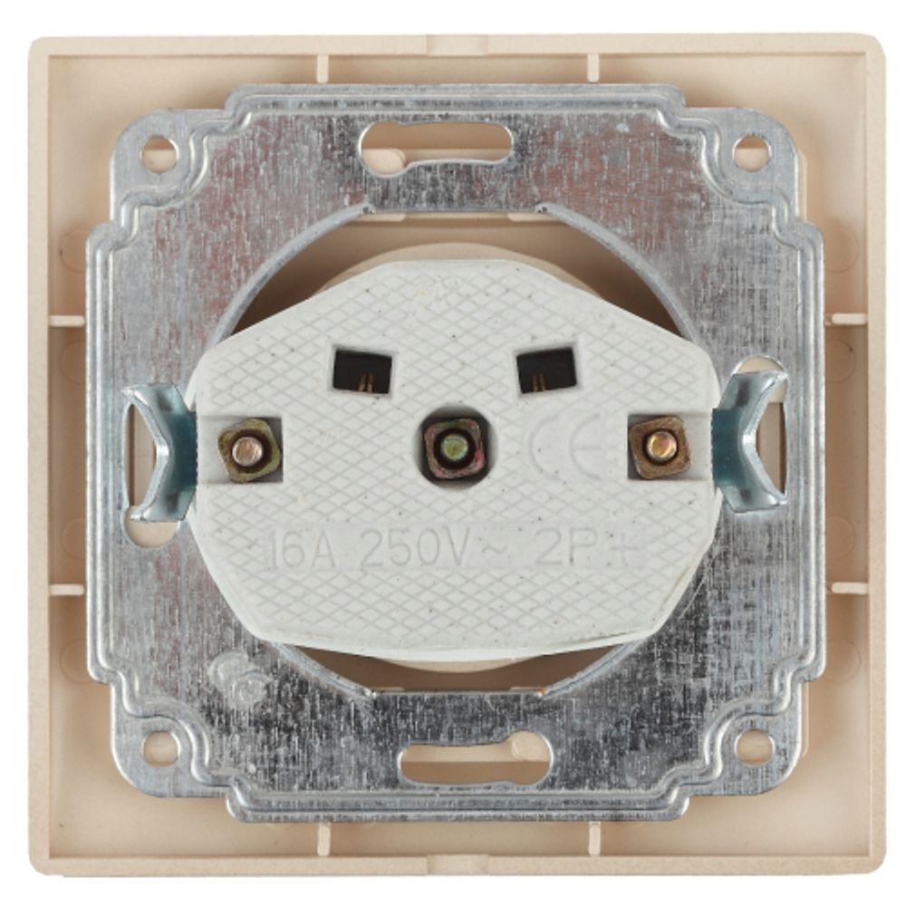 Розетка Intro Plano 1-201-04 без заземления 2P, 16А-250В, IP20, СУ, шампань | Intro Plano Шампань