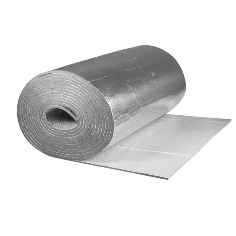 Изоляция K-FLEX PE 08x1000-12 AD METAL толщина 8мм, ширина 1м, в рулоне 12 кв.м, самоклеящаяся, с алюминиевым покрытием