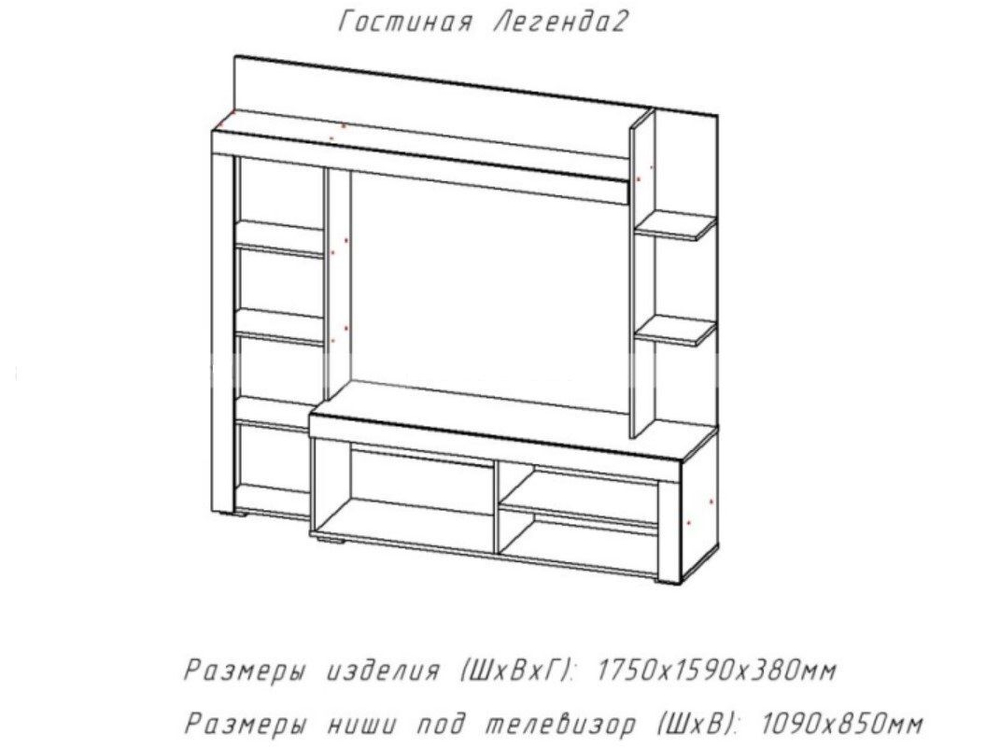 Гостиная Легенда-2 Дуб делано светлый/Дуб делано светлый ЦРК.ЛГД.02