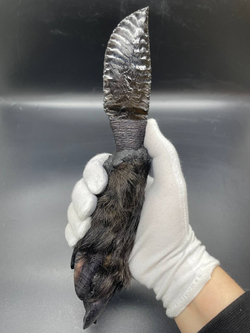 Обсидиановый нож с рукоятью копыта вепря 26 см