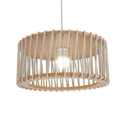 Потолочный светильник Corda из массива дуба в стиле Japandi