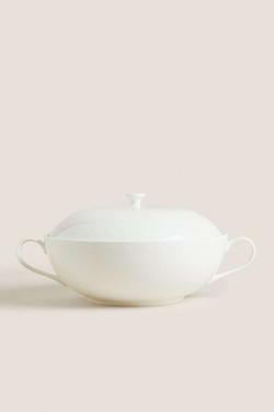 ZARA HOME СУПНИЦА ИЗ ТОНКОГО ФАРФОРА, БЕЛЫЙ