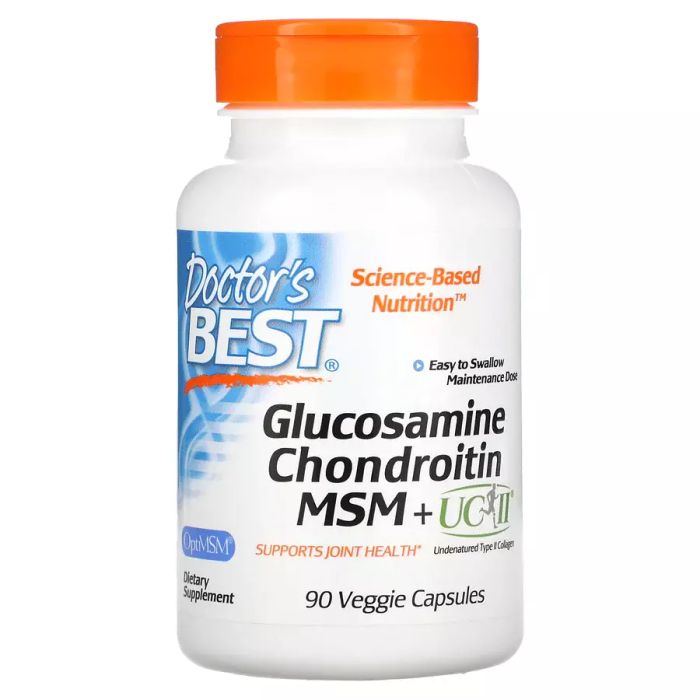 Глюкозамин хондроитин МСМ + UCII, Glucosamine Chondroitin MSM UCII, Doctor&#39;s Best, 90 вегетарианских капсул