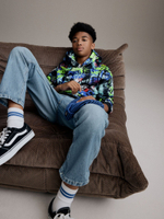 Толстовка с капюшоном для мальчика Next 784-391, Черный, Ярко-зеленый, Синий