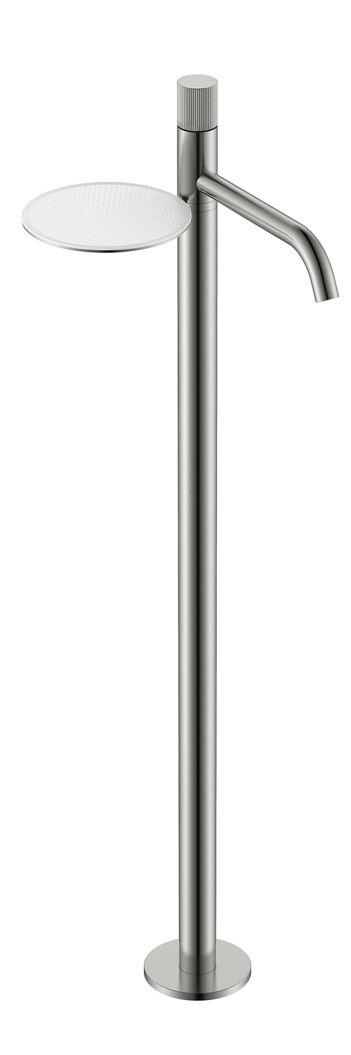 Смеситель STICK напольный для умыв. Nikel Brush с ручкой LINEA