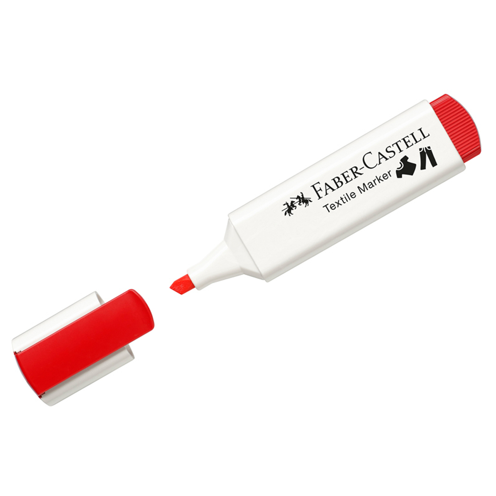 Маркер перманентный для ткани Faber-Castell "Textile", красный, 1-5мм