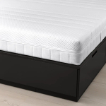 Каркас кровати с местом для хранения и матрасом - IKEA NORDLI, 200х90 см, матрас жесткий, черный, НОРДЛИ ИКЕА