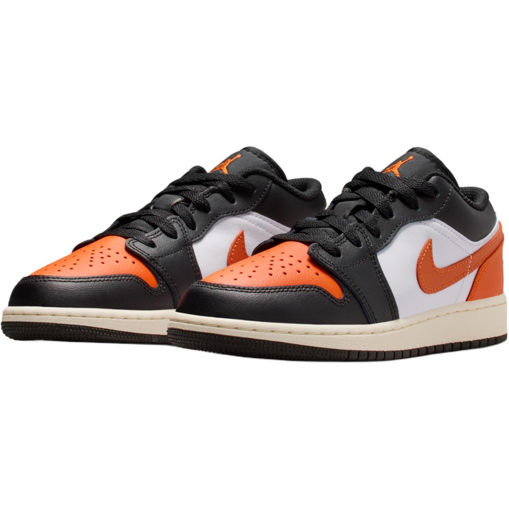 Jordan Air Jordan 1 Low top Basketball Shoes Black White Orange Unisex