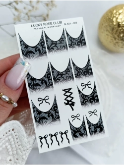 Lucky Rose Слайдеры наклейки для длинных ногтей 423
