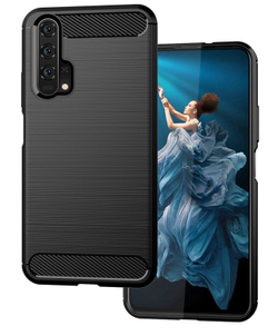 Чехол для Honor 20 (Honor 20S, 20 Pro, Huawei Nova 5T) цвет Black (черный), серия Carbon от Caseport