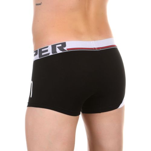 Мужские трусы боксеры черные с белой резинкой Superbody