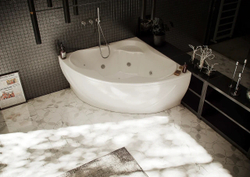 Акриловая ванна Aquatek (Акватек) Галатея 135х135, с каркасом, с фронтальной панелью, со сливом-переливом