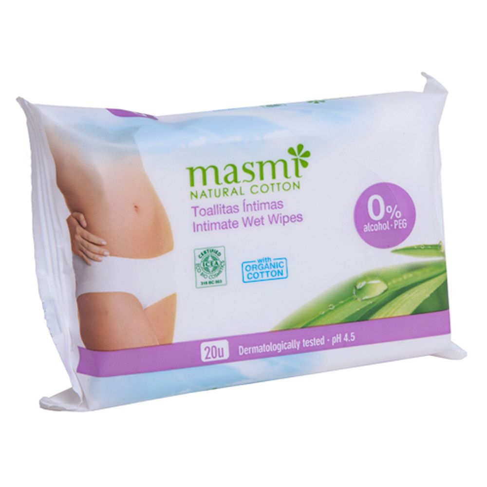 Органические влажные  салфетки для интимной гигиены (MASMI NATURAL COTTON)