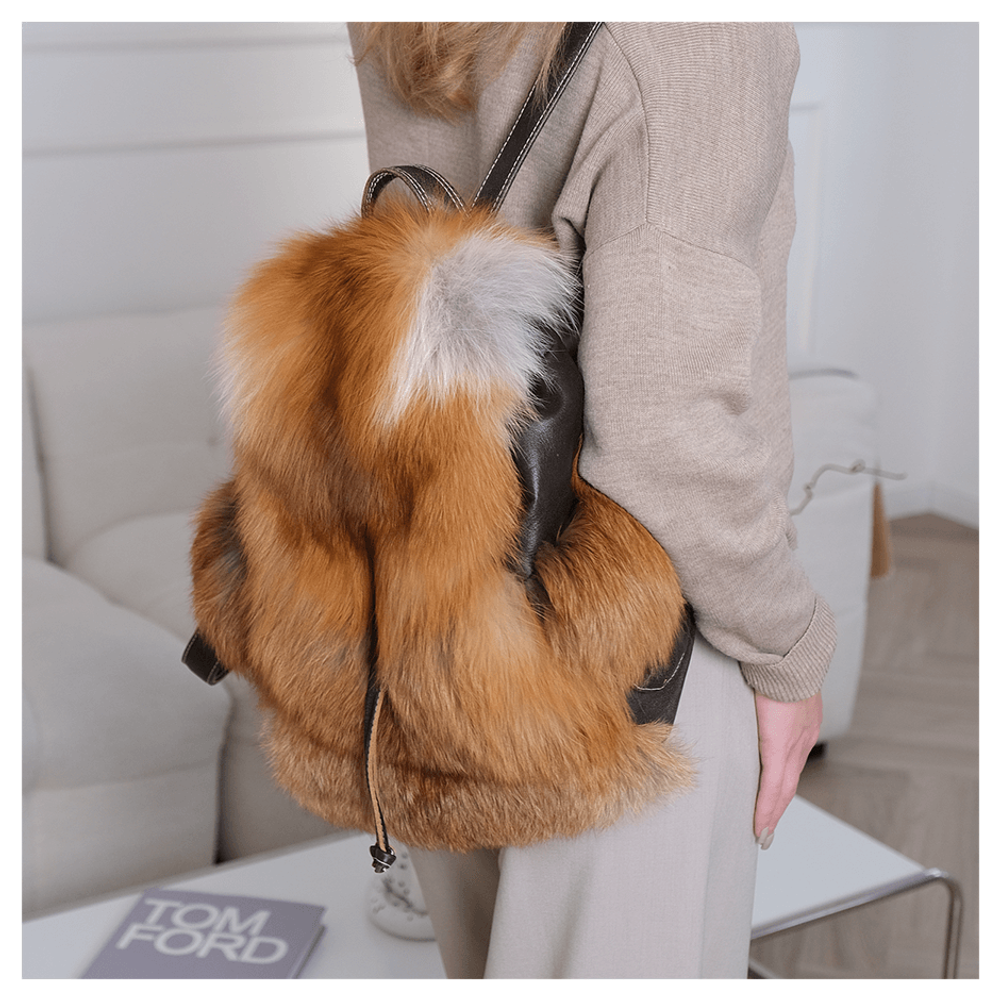 Меховой рюкзак «Городская хулиганка» рыжий