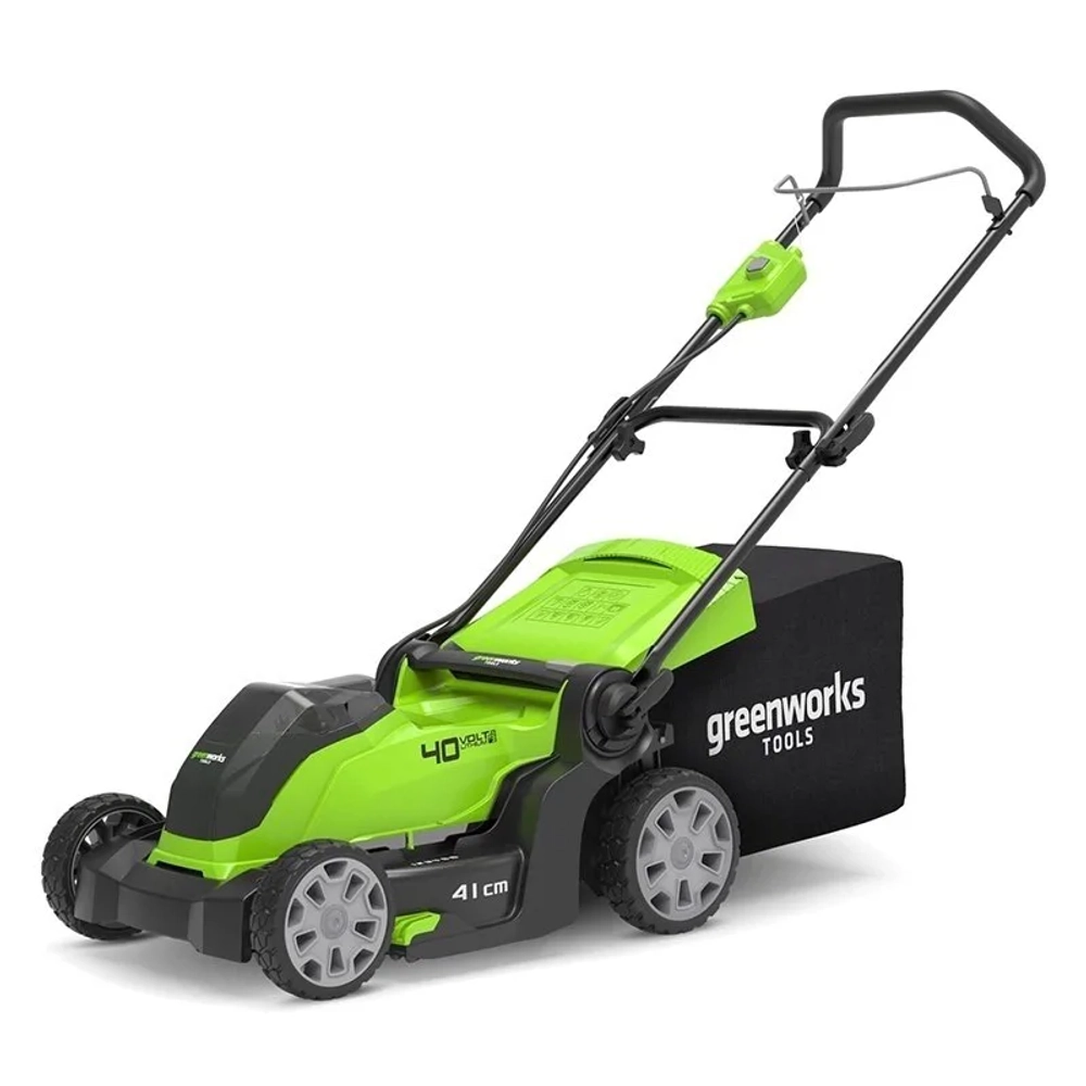 Аккумуляторная газонокосилка Greenworks G40LM41K8 40В (1 x 8 Ач, Быстрое ЗУ) нож 41 см, 2504707U8F