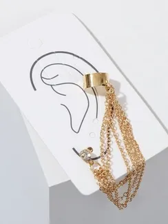 Серьга "Каффа" восемь цепочек, цвет золото