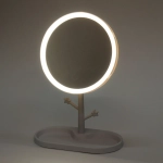 Зеркало настольное с подсветкой на подставке «SVET», цвет белый, USB, 29*5*17см