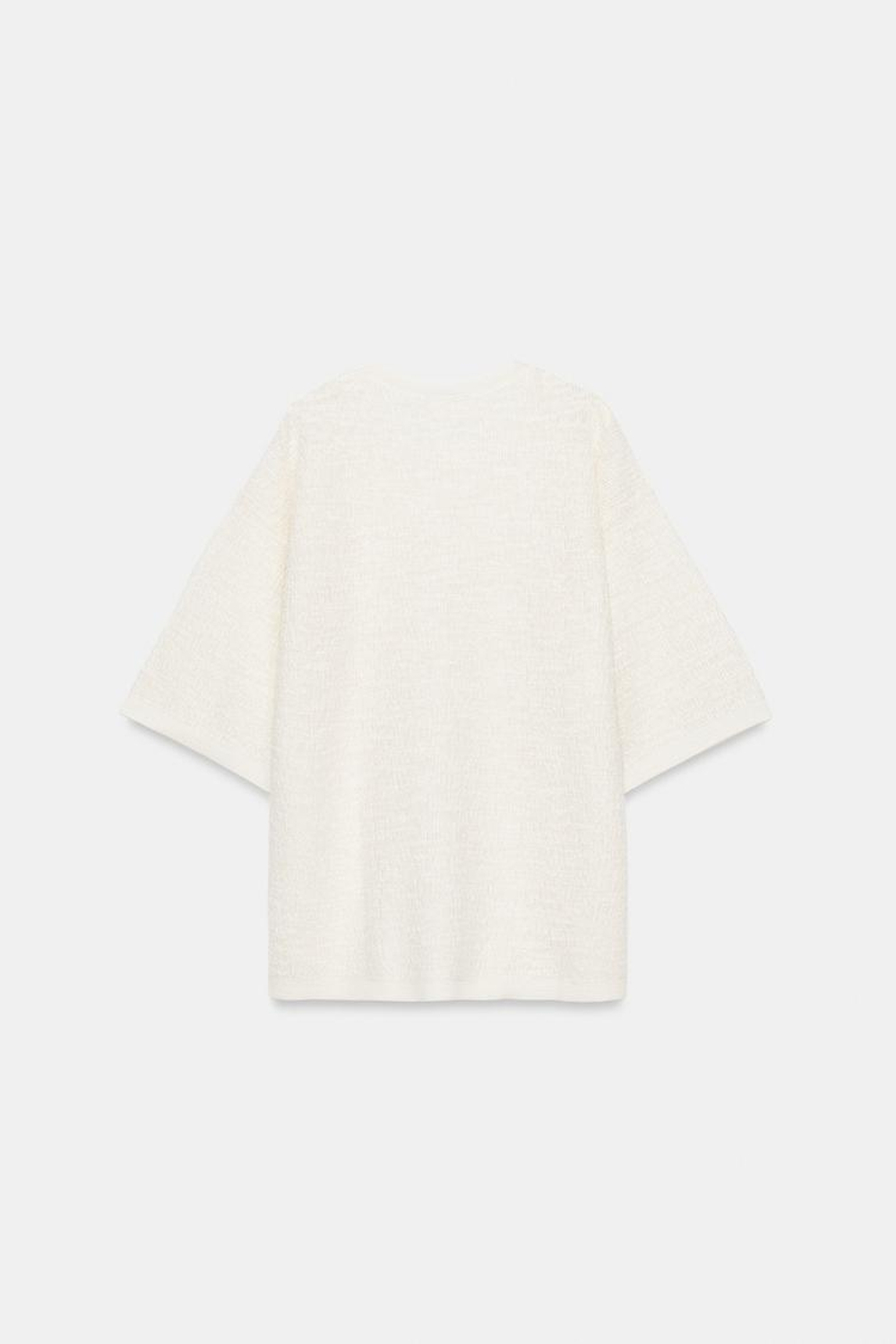 ZARA ТОП ОВЕРСАЙЗ ИЗ РЕЛЬЕФНОГО ТРИКОТАЖА, ЭКРЮ