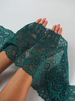 Эластичное кружево изумруд ширина 20 см