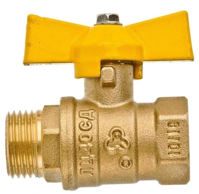 Кран шаровой для газа САЗ Ду 15 (1/2") вн-нар, бабочка