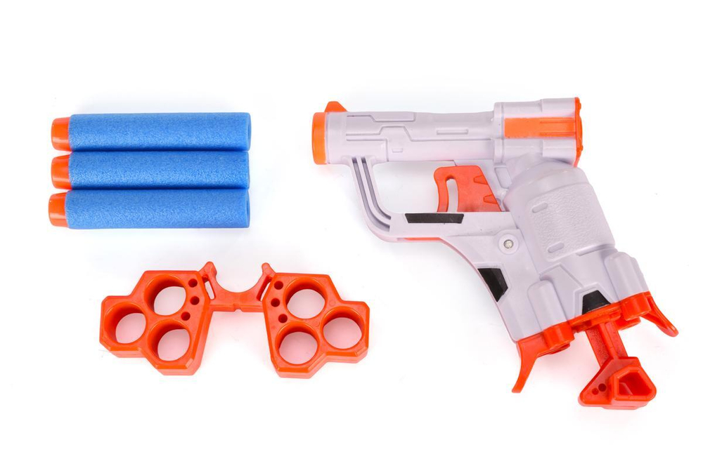 Пистолет с мягк.пулями 14см, блистер B3214