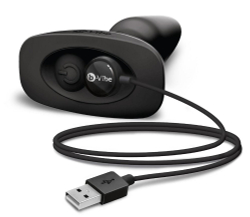 Чёрная вибровтулка с ротацией шариков RIMMING REMOTE CONTROL PLUG BLACK - 15,2 см.