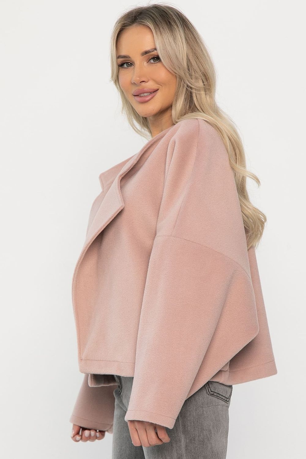 Пальто укороченное Хайт (пудра) Б14315-7М LT Collection