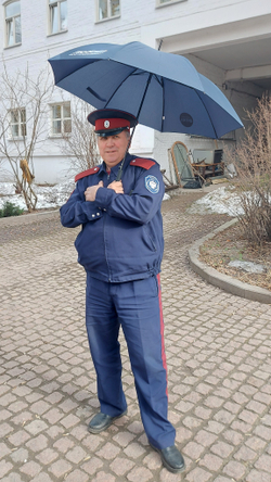 Зонт-трость «Любовь все покрывает» тёмно-синий