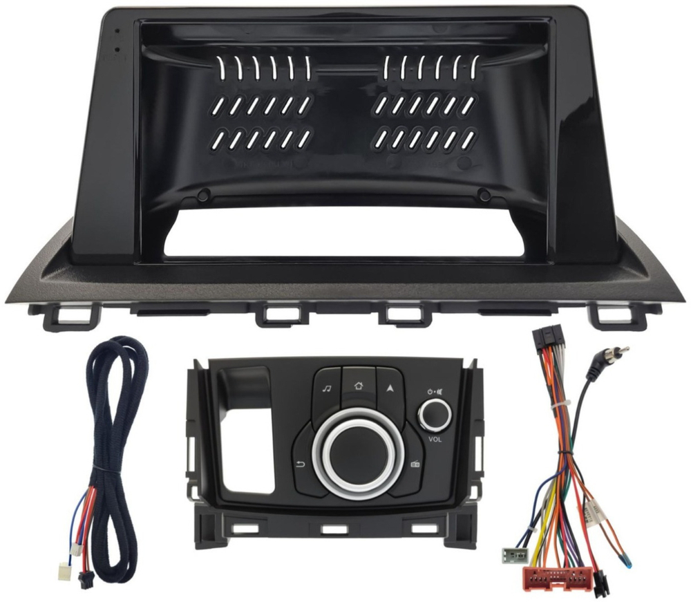 Магнитола для Mazda CX-4 2016-2024 (штатный монохромный экран, рамка 9) - Teyes CC3-2K-360 на Android 10, 2K QLED, 6Гб+128Гб, CarPlay, 4G SIM-слот, 4 камеры в комплекте