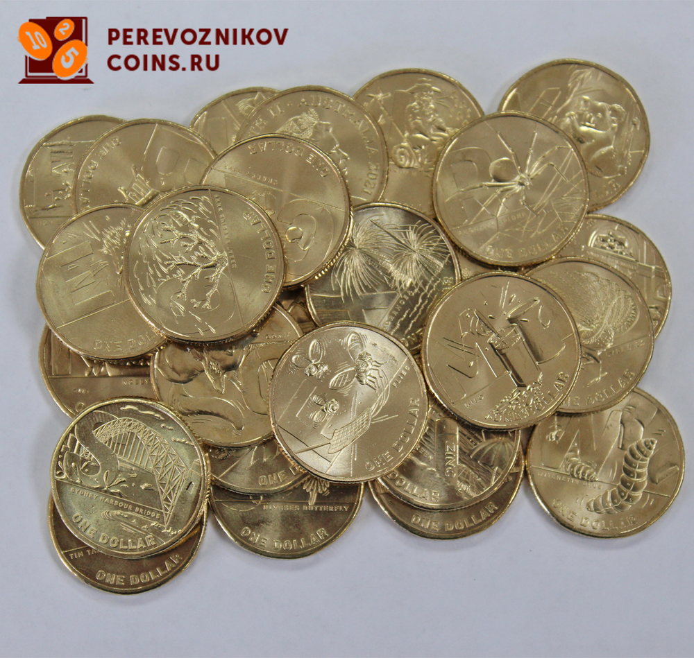 1 доллар 2021 серия Английский алфавит UNC (26шт Выпуск 2) Буквы Елизавета II Австралия