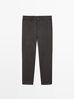 Massimo Dutti Брюки из смесовой шерсти, серый