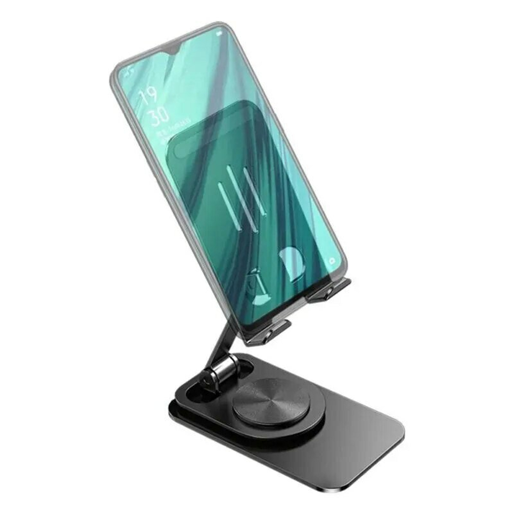 Подставка для телефона, планшета, металлическая,  вращающаяся. Держатель для телефона. Подставка под телефон, универсальная портативная,  цвет белый