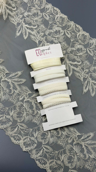 Кружево вышивка на сетке айвори неэластичная ширина 36 см