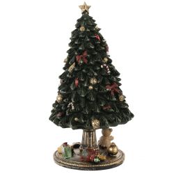 GAEM Фигурка декоративная (мех.завод,муз, движ) "Ёлка", L12 W12 H22,5 см