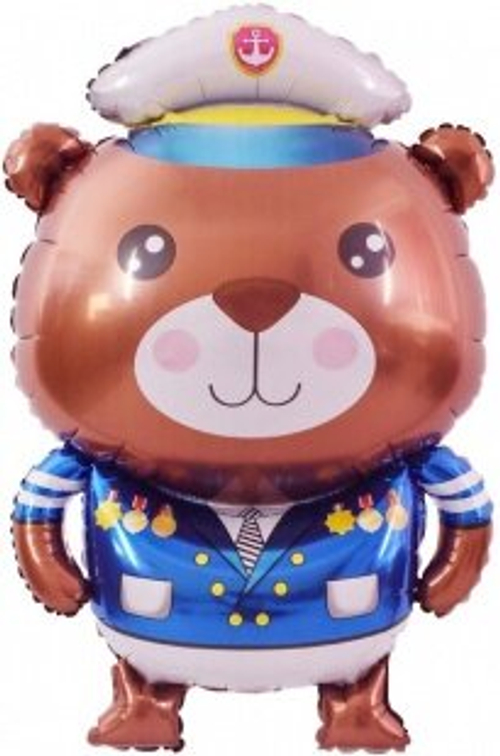 Шар фольгированный "Мишка Капитан" 34'' с гелием