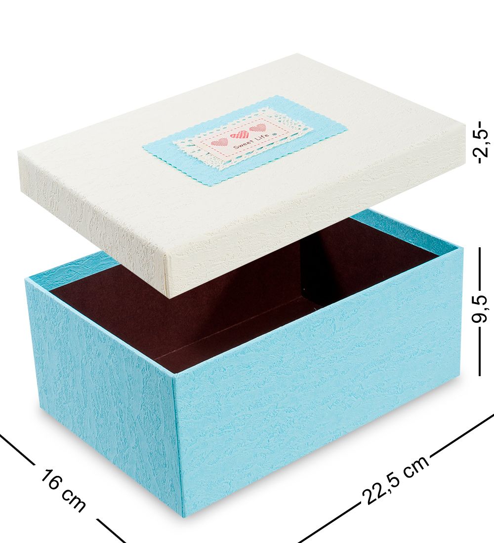 WF-06-A Набор коробок из 3шт «Прямоугольник» цв.голуб./молочн.