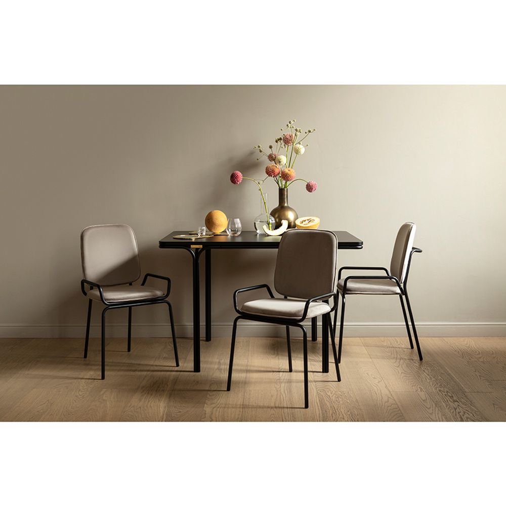 Стул Ror, 2 Frame, велюр, черный/бежевый