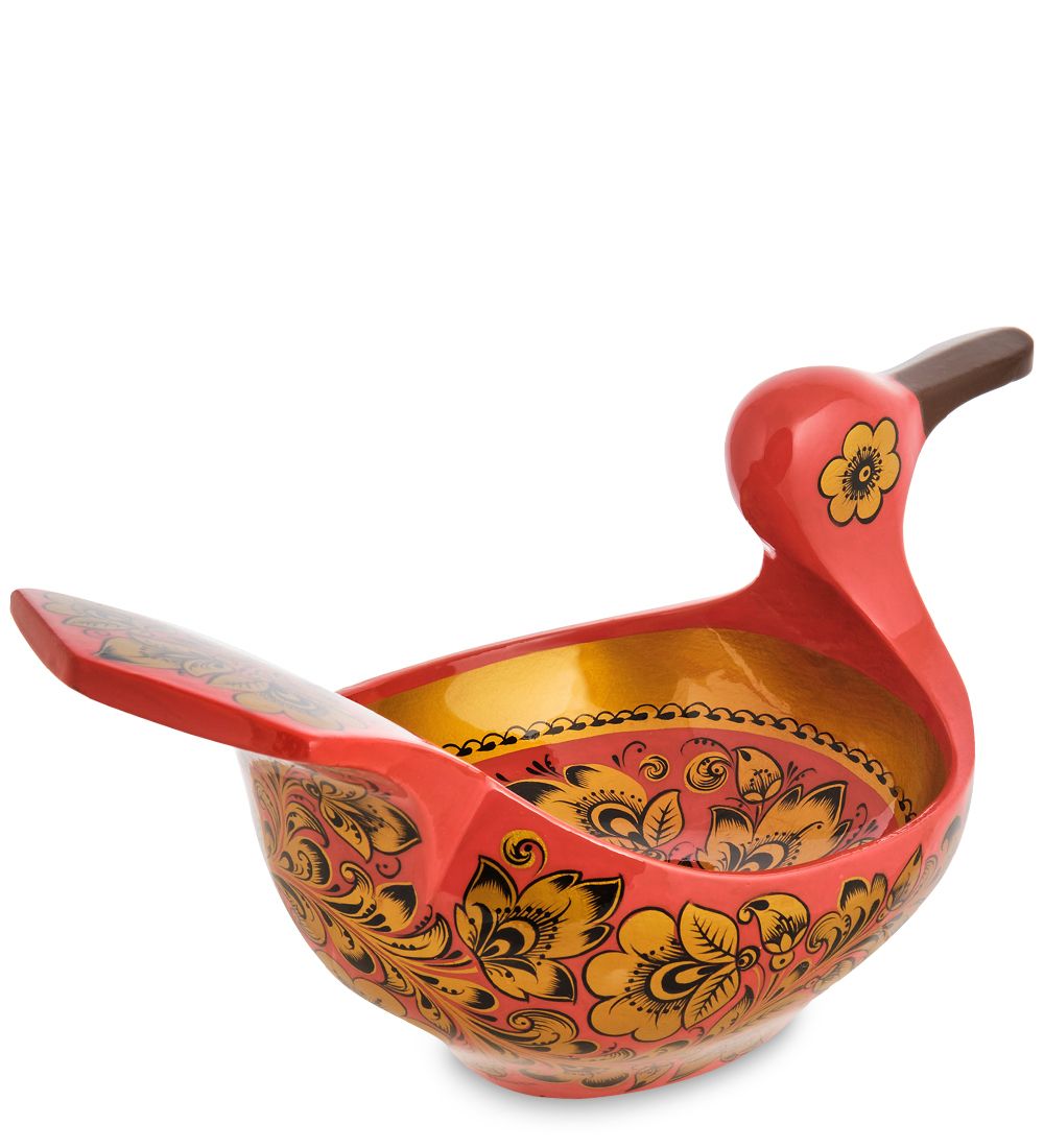 Народные промыслы ХЛ-023/2 Ковш-утка 150*150*300 (Хохлома)