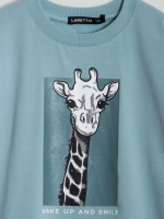 Зеленый костюм для девочки на весну с леггинсами