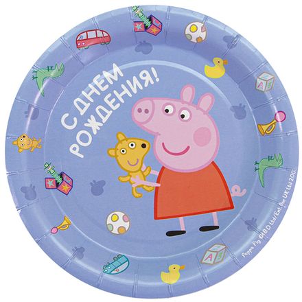 Тарелки "Свинка Пеппа" 6 шт 18 см