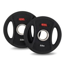 Диски олимпийские обрезиненные с двумя хватами 2,5 кг REBEL (пара)