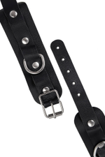 Наручники-браслеты мини со скруглёнными углами натуральная кожа чёрные