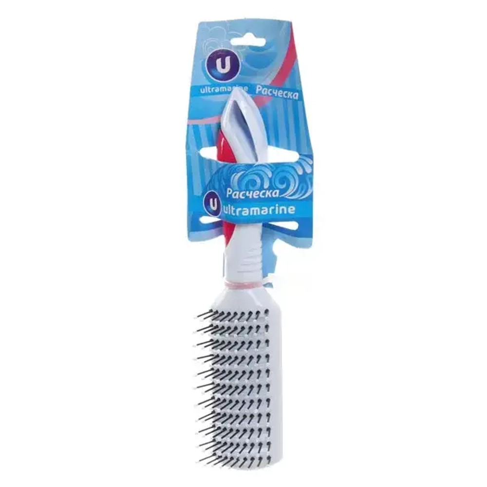 Расческа массажная «Kamila Beauty», прямоугольная, цвет белый, 22см