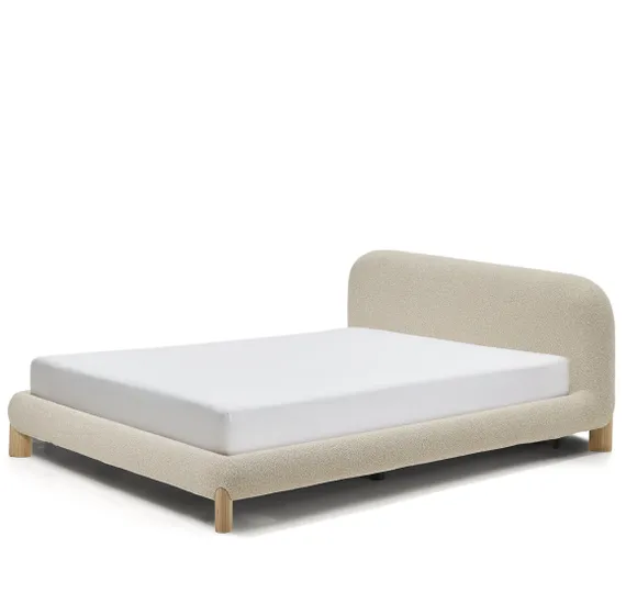 Кровать Odina 180x200 см, съемный чехол из букле цвета экрю