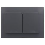 SKANDY Розетка 2-местная и крышкой 16А в сборе IP44 SK-R12G графит IEK